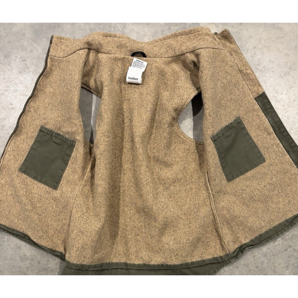 Carhartt Women’s Medium Sherpa Lined Vest WV001 LOV Olive Green Sandstone Canvas - Picture 5 of 6